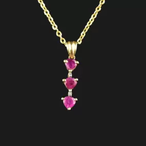 10K Gold Diamond Ruby Journey Pendant Necklace