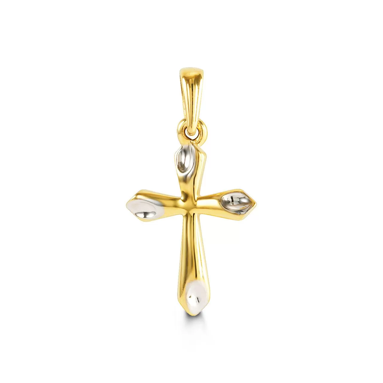 10k Two-Tone Gold Cross