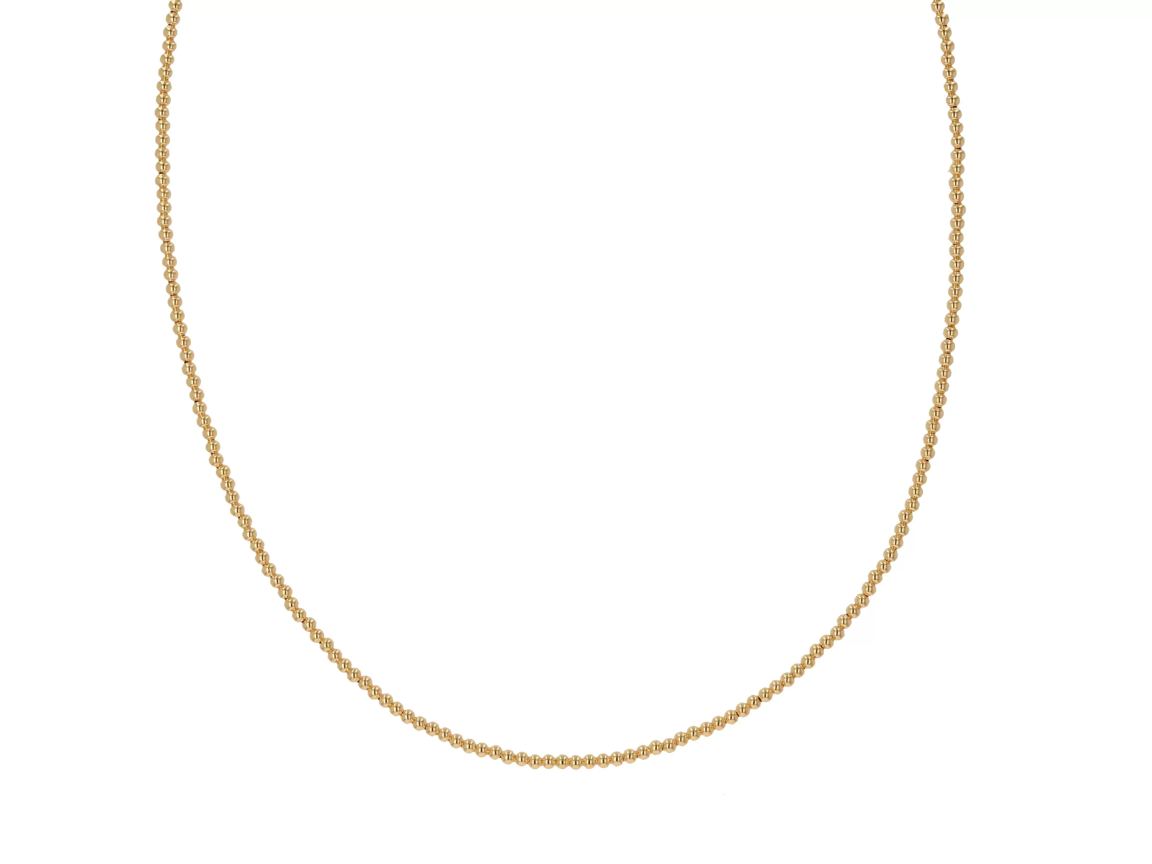 14k 2mm Beaded Necklace