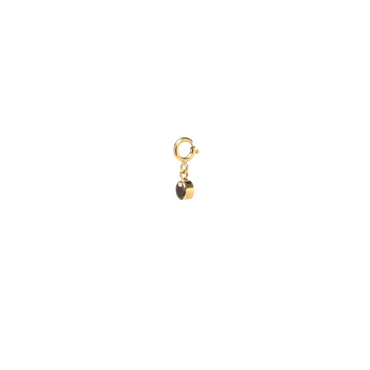 14k Single Black Diamond Bezel Charm