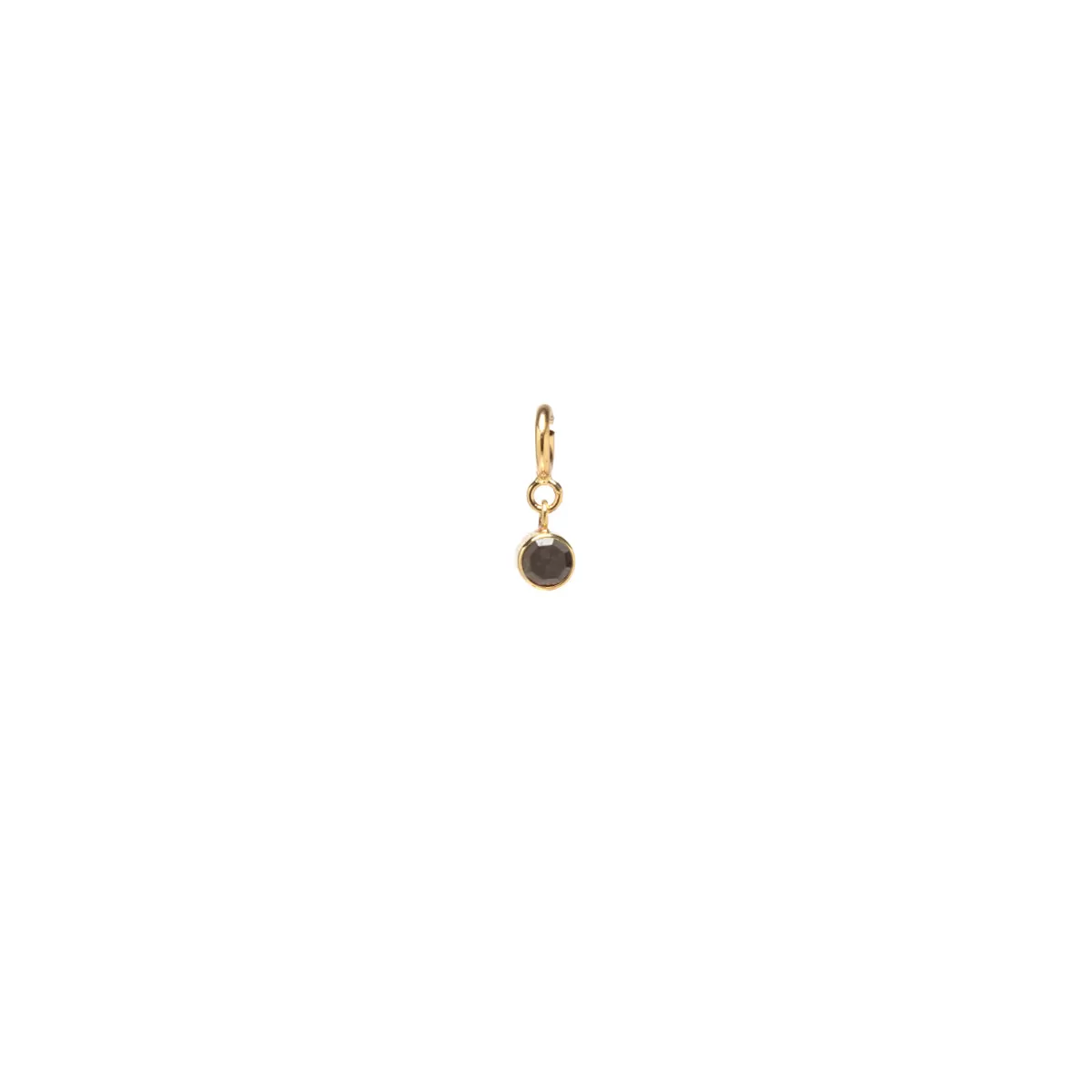 14k Single Black Diamond Bezel Charm