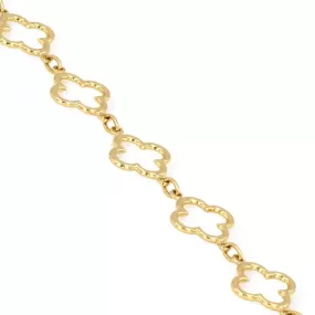 14K Yellow gold clover bracelet 12*7.5mm-226711