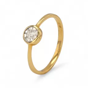 14K Yellow gold natural diamonds solitaire ring-RG5775Y