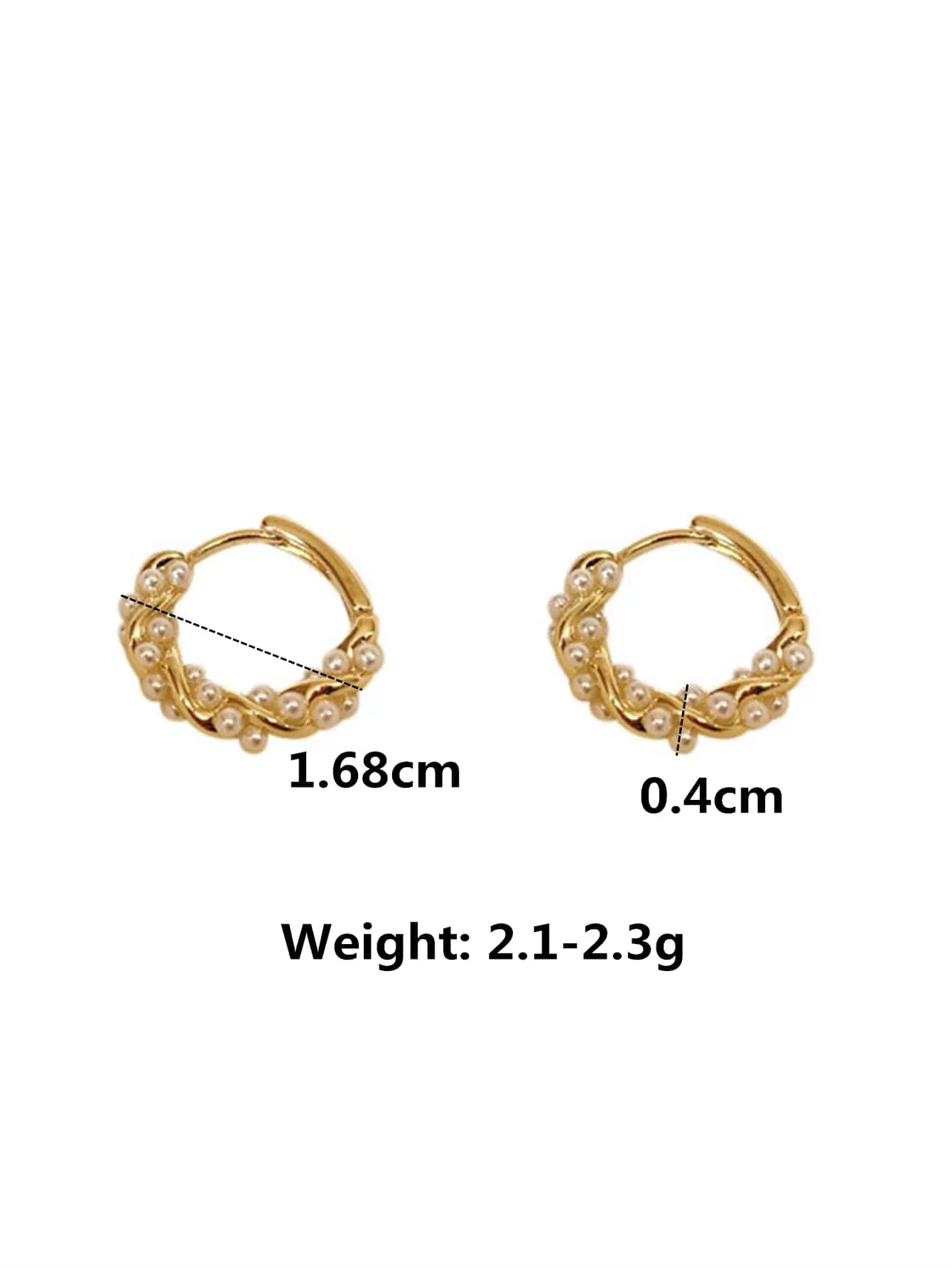 1pair Elegant Faux Pearl Decor Silver Hoop Earrings For Women For Daily Decoration