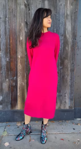 231114239 Magenta Sweater Dress