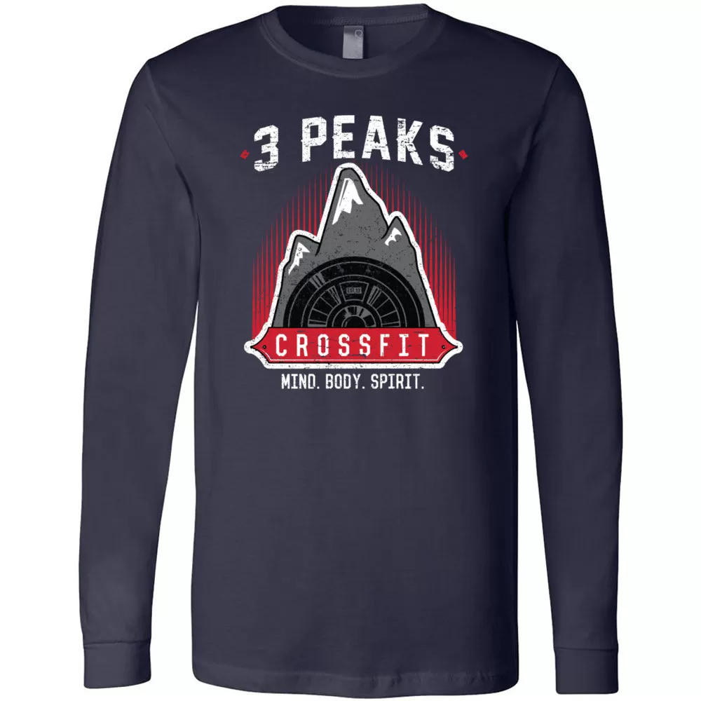 3 Peak CrossFit - 100 - Stacked 3501 - Men's Long Sleeve T-Shirt