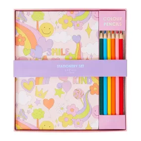 Accessorize London Girl's Smiley Retro Stationery Set