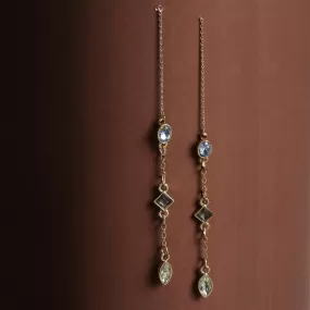 Accessorize London Women's Gem Long Drop Earrings