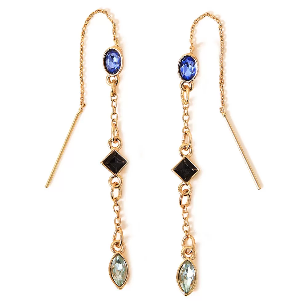 Accessorize London Women's Gem Long Drop Earrings