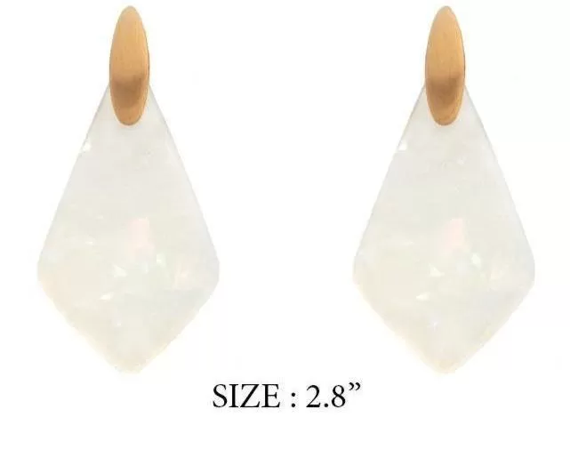 Acrylic Pointed Teardrop - White