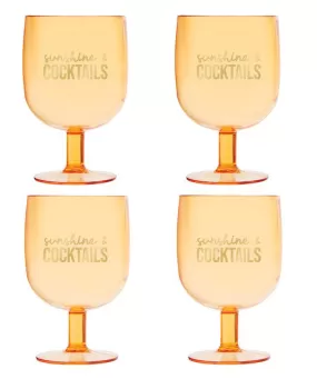 Acrylic Wine Glasses, Set of 4 - Sunshine and Cocktails