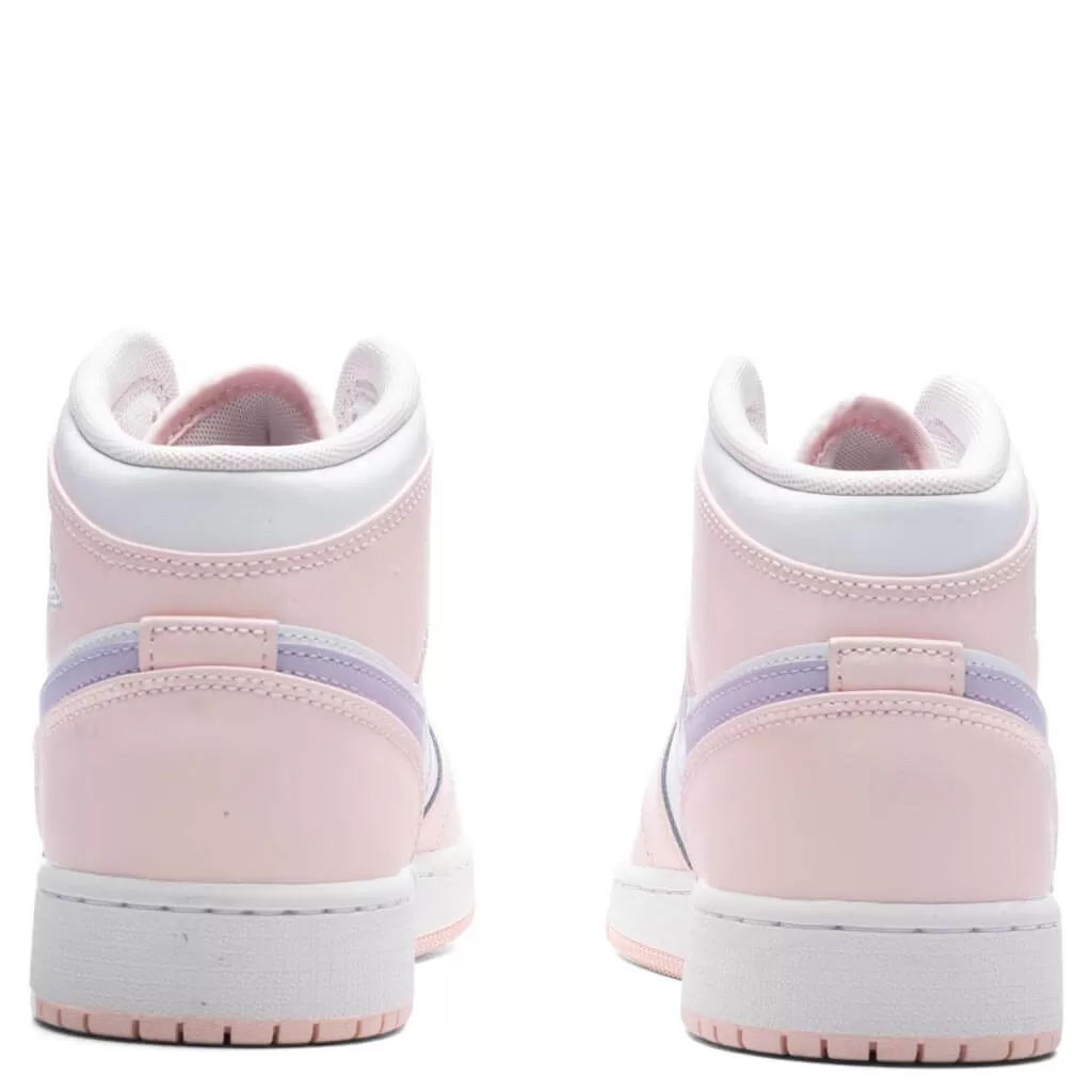 Air Jordan 1 Mid (GS) - Pink Wash/Violet Frost/White