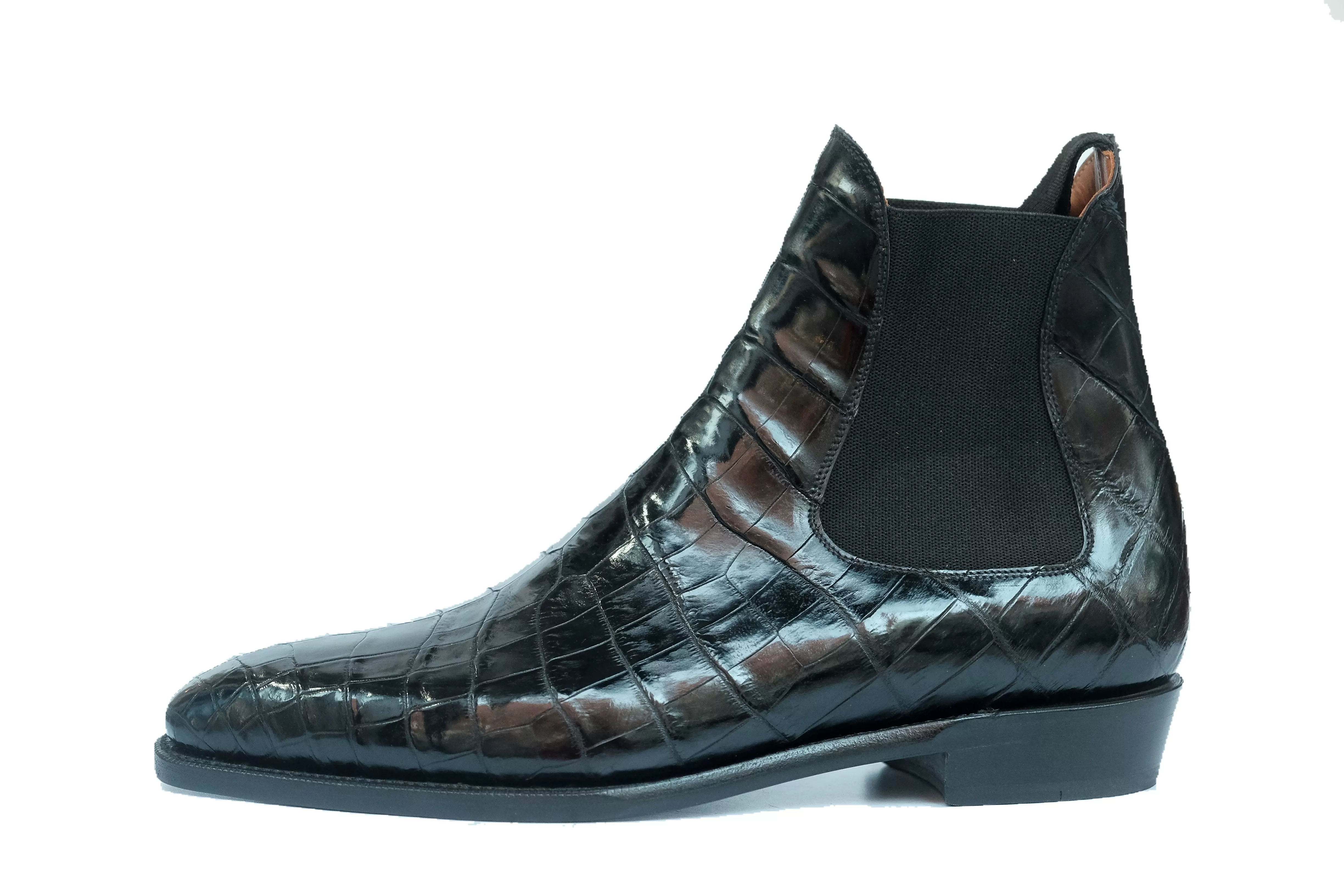 Alki Redux - MTO - Genuine Crocodile - Black - LPB Last - Single Leather Sole