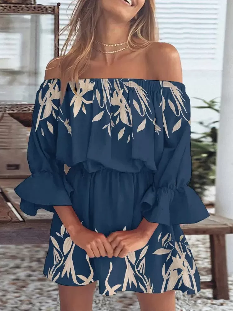 All Summer Long Sexy Off Shoulder Chiffon Beach Dress