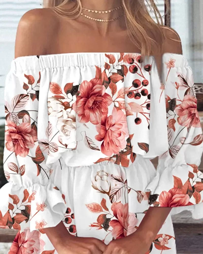 All Summer Long Sexy Off Shoulder Chiffon Beach Dress