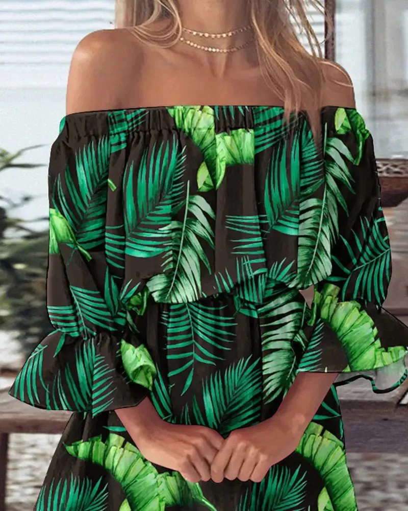 All Summer Long Sexy Off Shoulder Chiffon Beach Dress