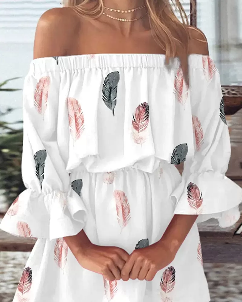 All Summer Long Sexy Off Shoulder Chiffon Beach Dress