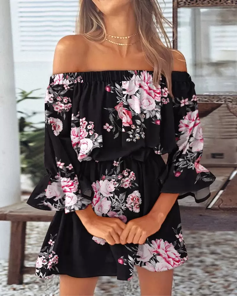 All Summer Long Sexy Off Shoulder Chiffon Beach Dress