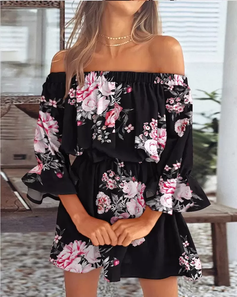 All Summer Long Sexy Off Shoulder Chiffon Beach Dress