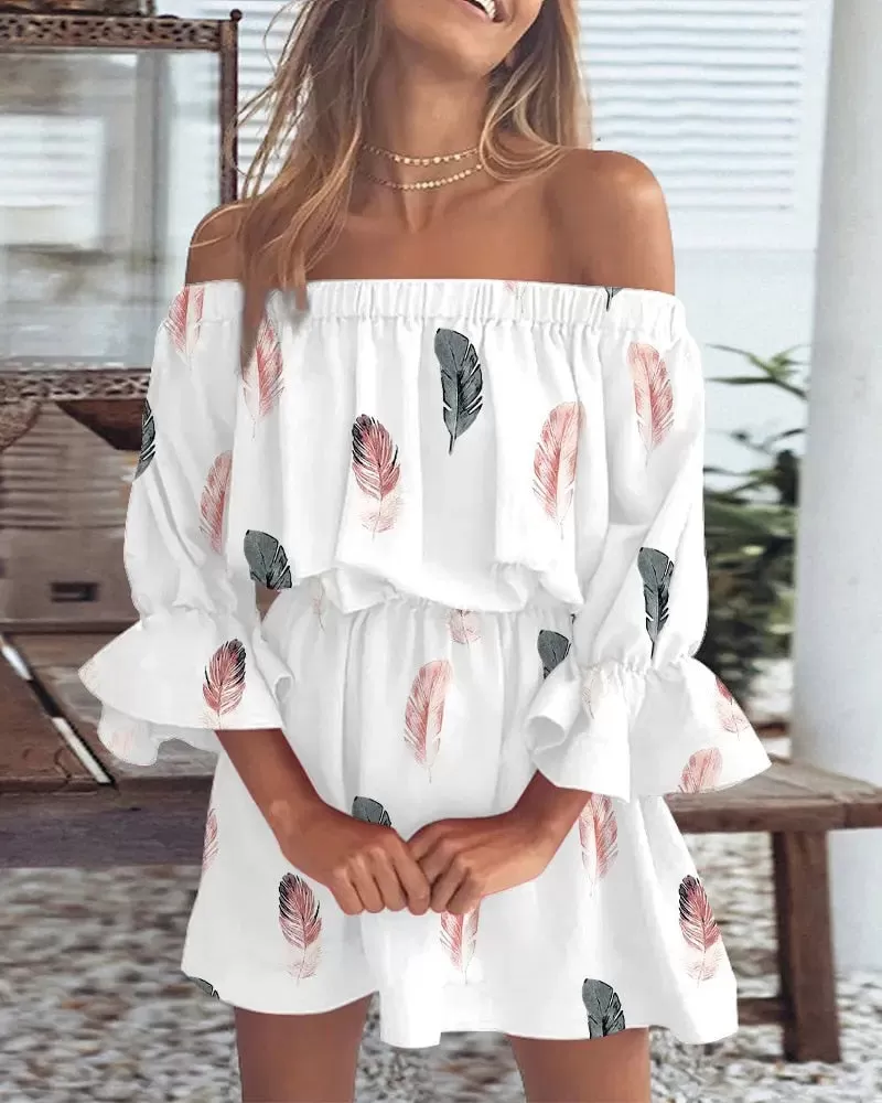 All Summer Long Sexy Off Shoulder Chiffon Beach Dress