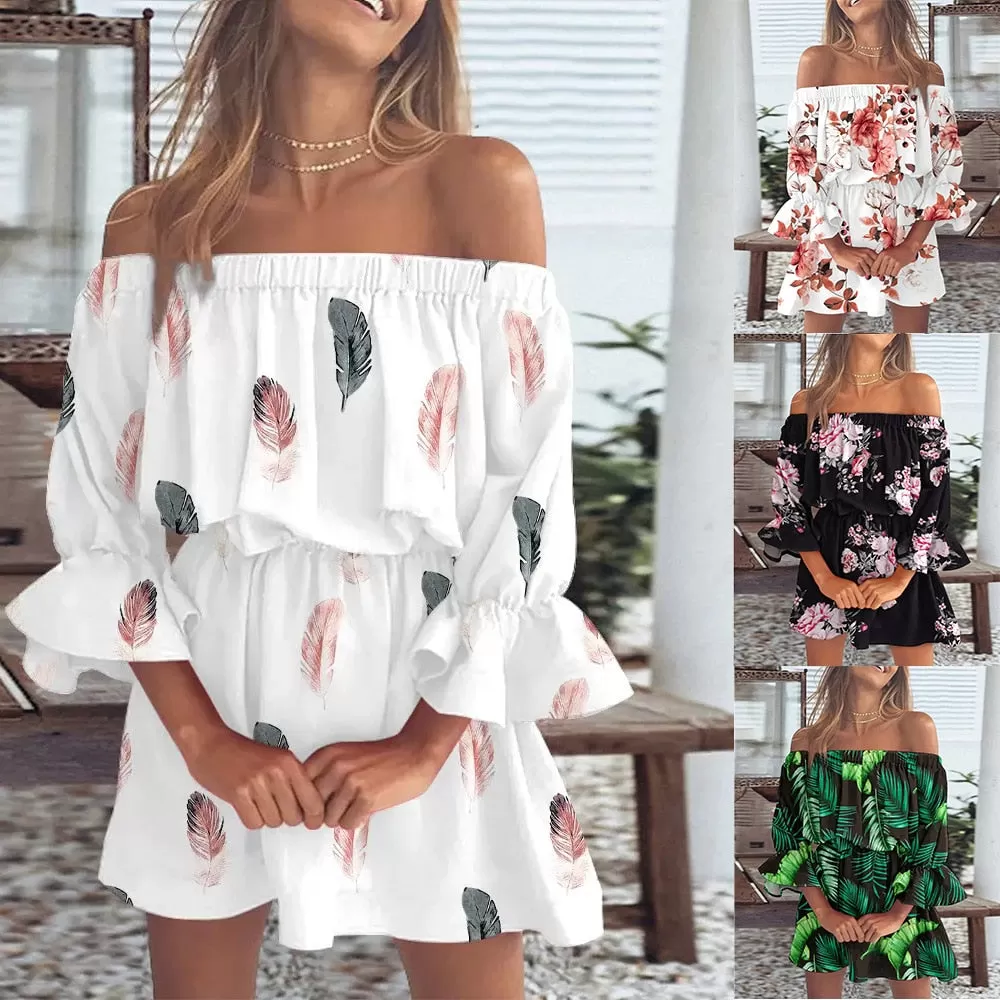 All Summer Long Sexy Off Shoulder Chiffon Beach Dress