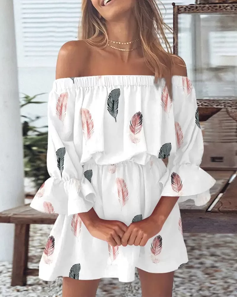 All Summer Long Sexy Off Shoulder Chiffon Beach Dress