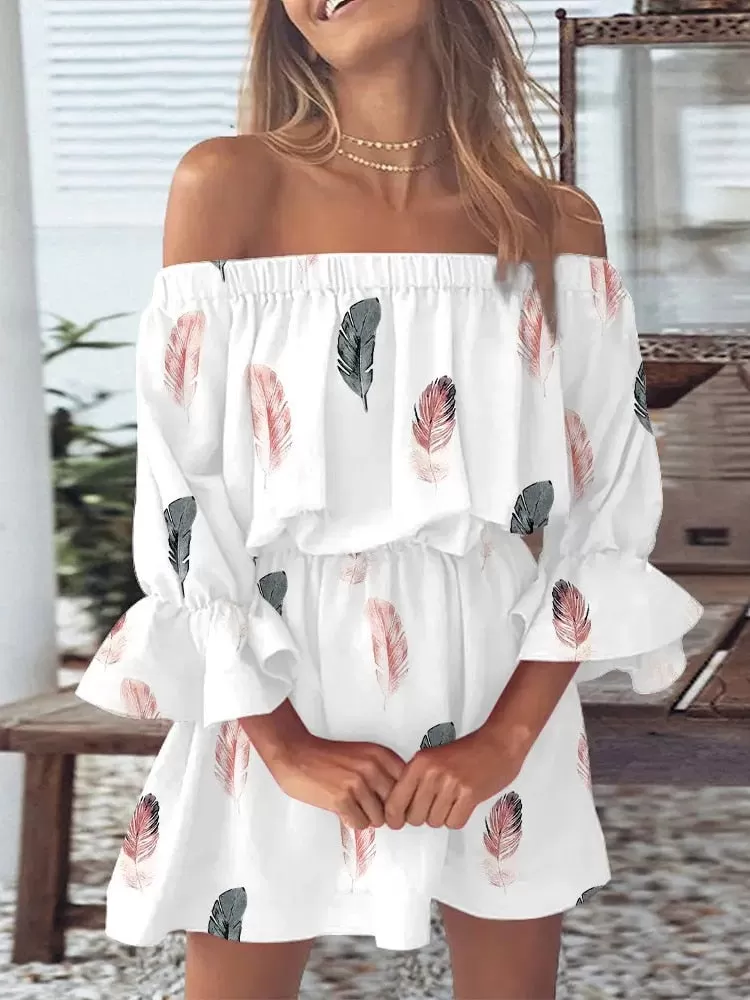 All Summer Long Sexy Off Shoulder Chiffon Beach Dress