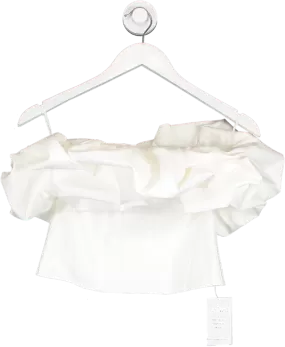 & Other Stories White Ruffled Corset Top UK 8