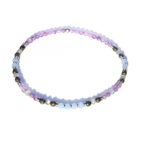 Angelite and Amethyst Delicate Anklet