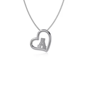 Appalachian State Mountaineers Heart Pendant Necklace - Silver