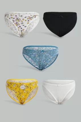 Assorted Bikini Briefs For Women (Pack of 5)