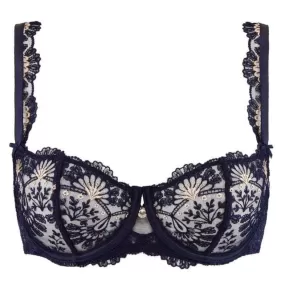 Aubade Art of Ink Half Cup Bra in Symphonie Bleue TD14