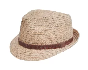 Avenel Raffia Safari Trilby with Arrow Braid Band