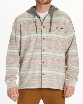 Baja Hooded Long Sleeve Flannel Shirt - Oyster