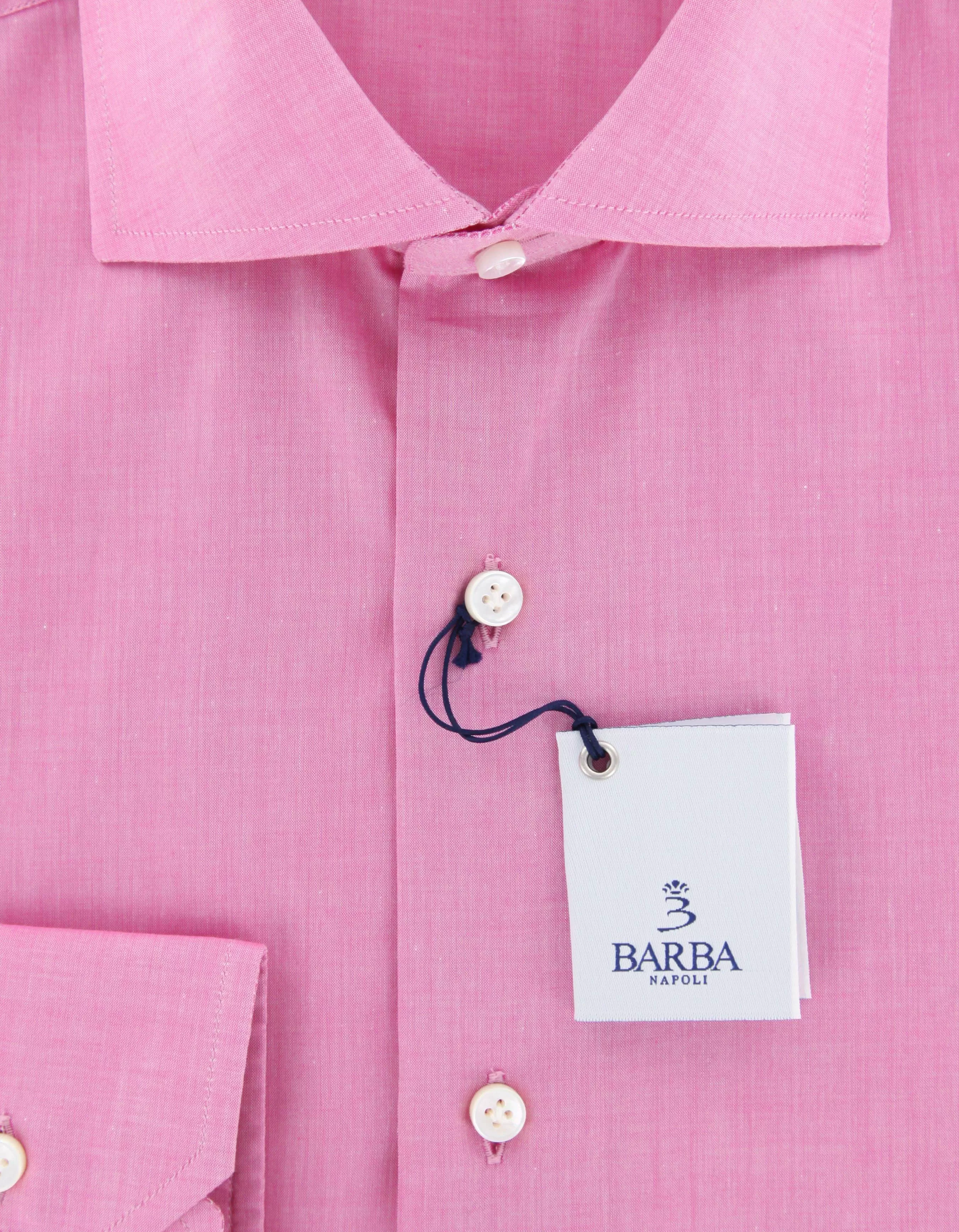 Barba Napoli Pink Shirt - 14.5 US / 37 EU