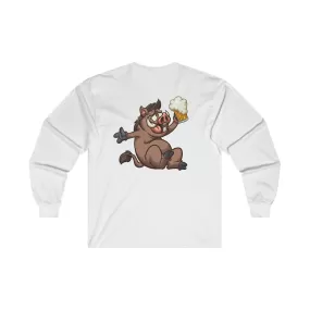 Beer Drinking Boar Long Sleeve Tee