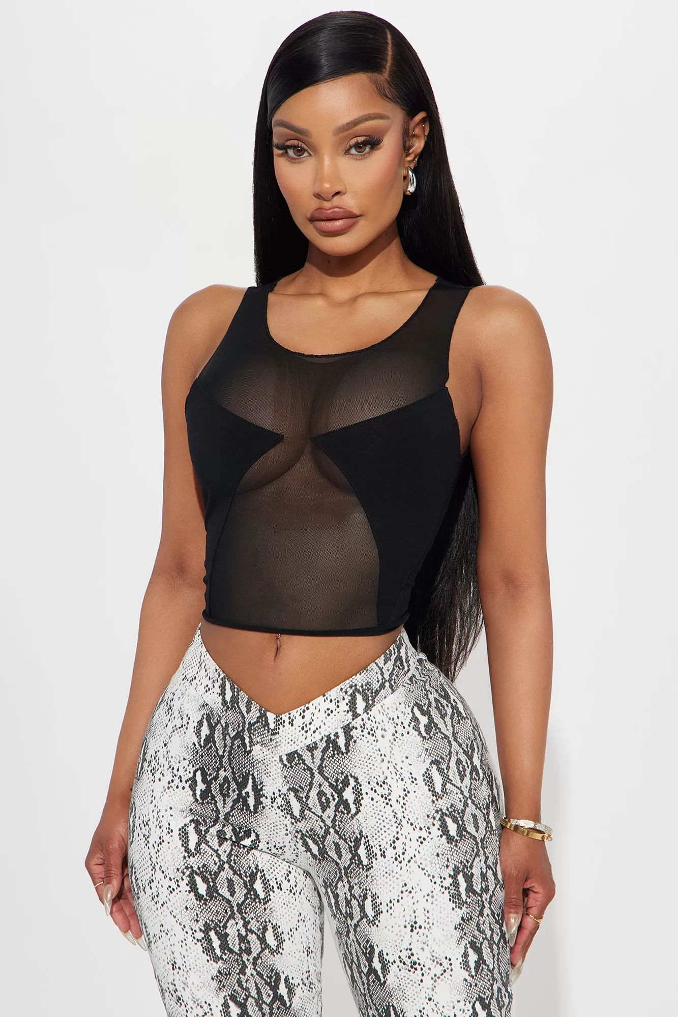 Bellina Mesh Top - Black