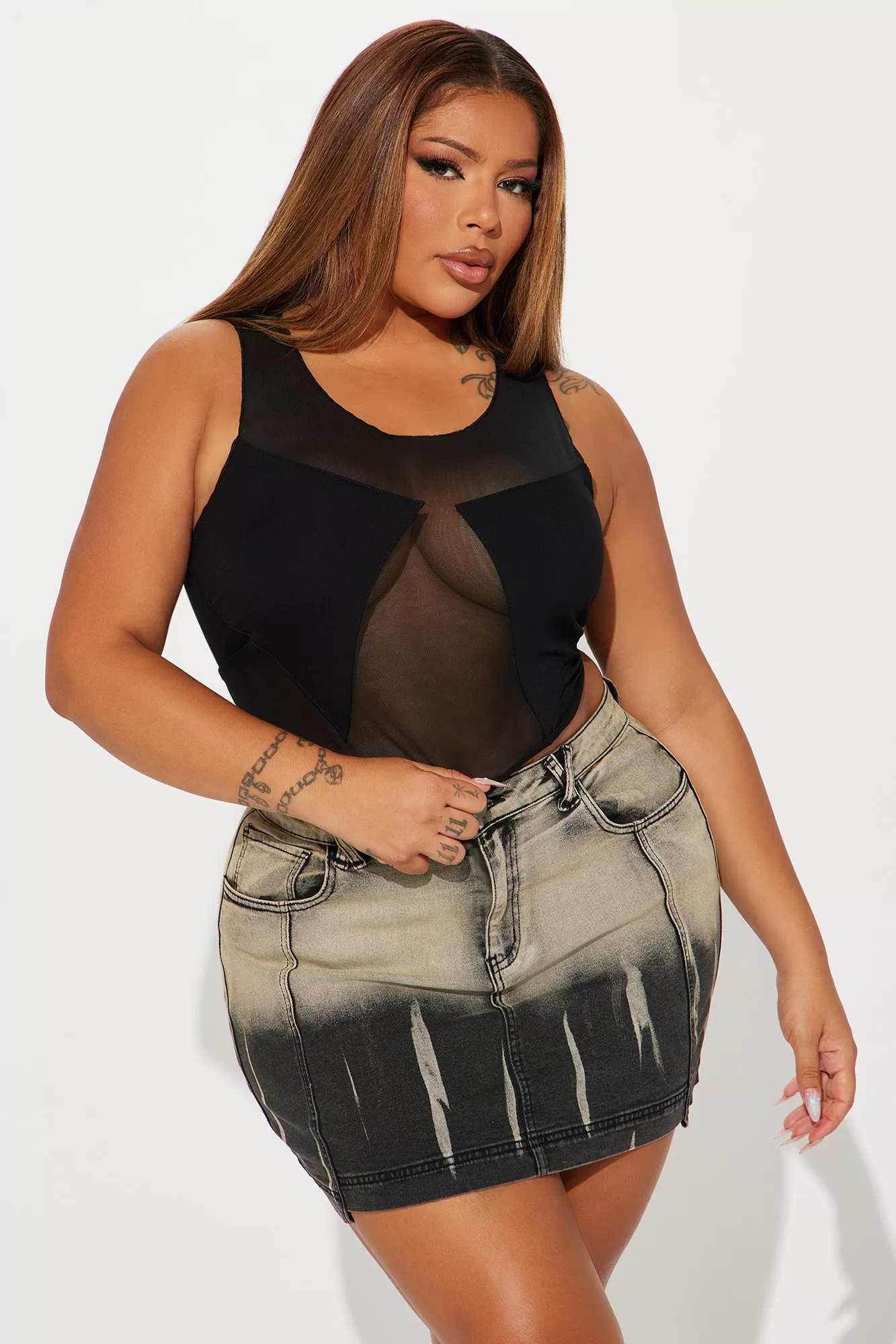 Bellina Mesh Top - Black