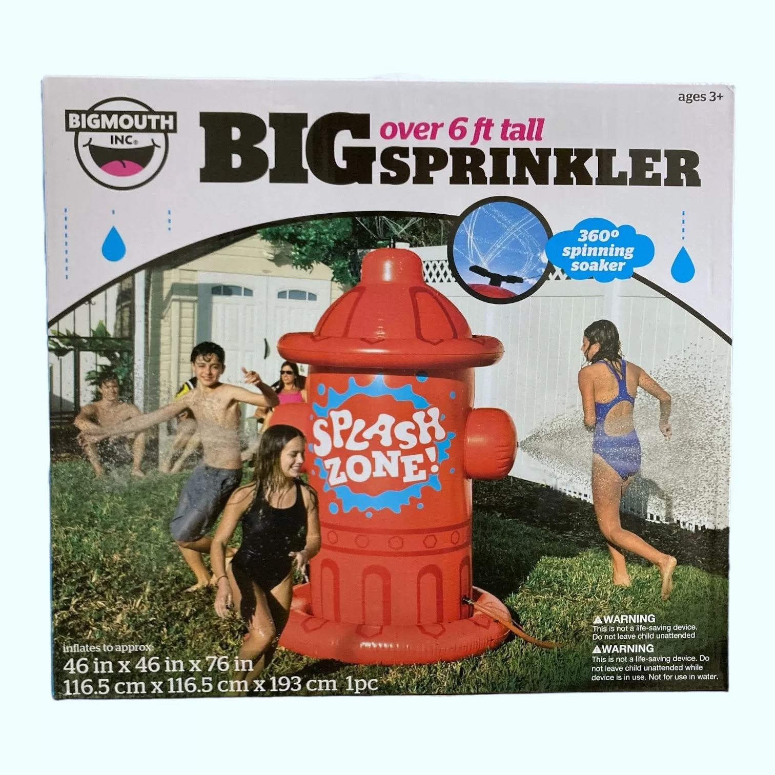 BigMouth Giant Inflatable Fire Hydrant Sprinkler, 46" x 46" x 76"