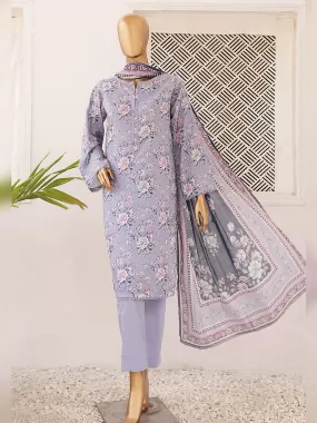 Bin Saeed Printed Lawn 3-Piece Suit - Lilac