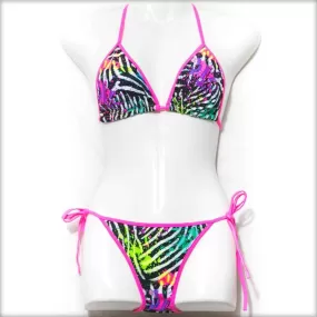 Black Abstract Triangle Bikini Set