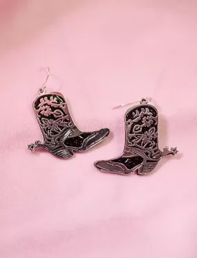 Black & Silver Cowgirl Earrings