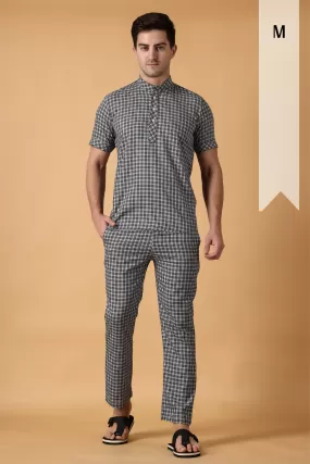 Black Checked Lounge Wear Set