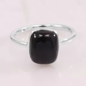 Black Onyx Ring 925 Sterling Silver Ring Onyx Ring Handmade Ring Gemstone 8X10mm Bezel Setting Ring For Men's