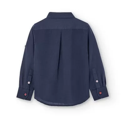 Boboli long-sleeved shirt for children and boys in linen 736039-2440 sailor