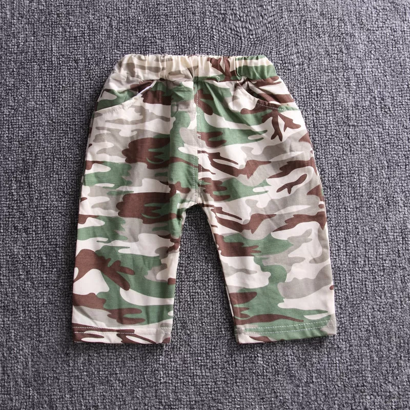 Boys and Girls Children's Suit Short-sleeved Shorts 2-piece Set