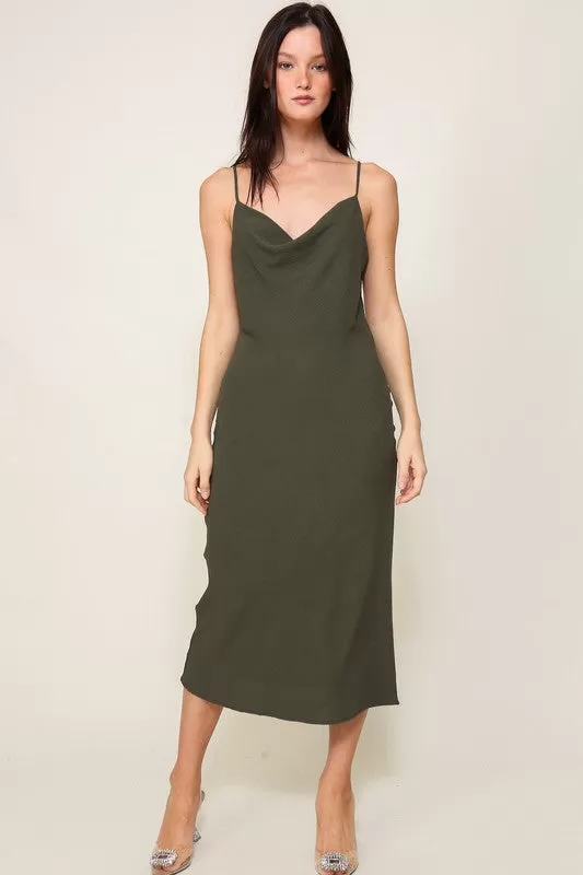 Brooklyn Airflow Cowl Neck Midi Dress