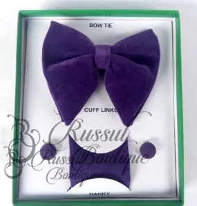 Butterfly Velvet Bow Tie |Purple