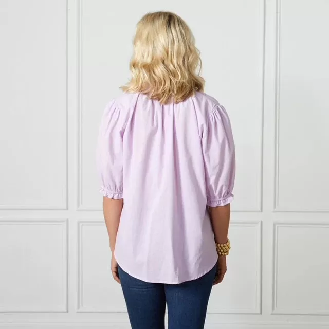 Caryn Lawn Erin Linen Top - Lavender - One Size