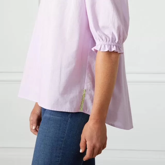 Caryn Lawn Erin Linen Top - Lavender - One Size